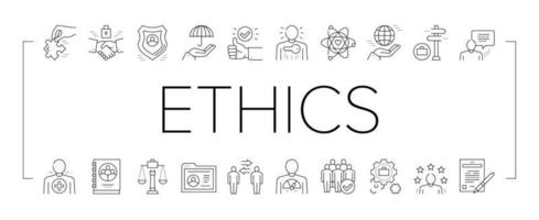 Business Ethics Moral Collection Icons Set Vector