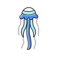 medusas océano color icono vector ilustración