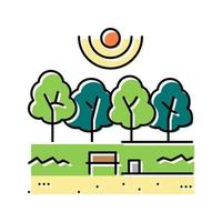 summer park color icon vector illustration