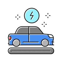 ilustración de vector de icono de color de coche eléctrico de fabricación