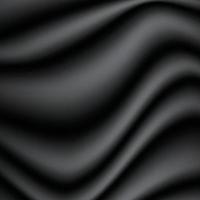 Abstract background of black fabric texture. Wallpaper luxury by soft curve of canvas and wave. Illustration background of black cloth and satin. vector