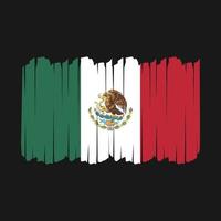 Mexico Flag Brush Strokes vector