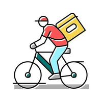 ilustración de vector de icono de color de entrega de bicicleta