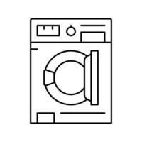 lavadora línea icono vector ilustración