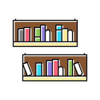 bookshelf furniture color icon vector illustration