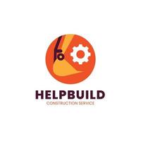 flat design construction company logo template vector