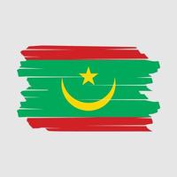 vector de pincel de bandera de mauritania