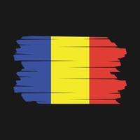 vector de pincel de bandera de rumania