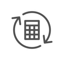 Calculation and accounting related icon outline and linear vector. vector