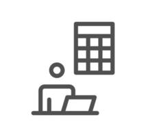 Calculation and accounting related icon outline and linear vector. vector