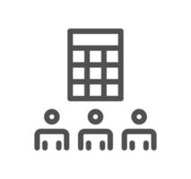 Calculation and accounting related icon outline and linear vector. vector