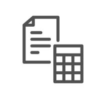 Calculation and accounting related icon outline and linear vector. vector