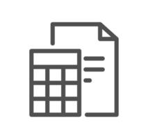 Calculation and accounting related icon outline and linear vector. vector