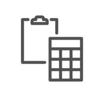 Calculation and accounting related icon outline and linear vector. vector