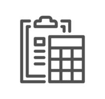 Calculation and accounting related icon outline and linear vector. vector