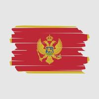 vector de cepillo de bandera de montenegro