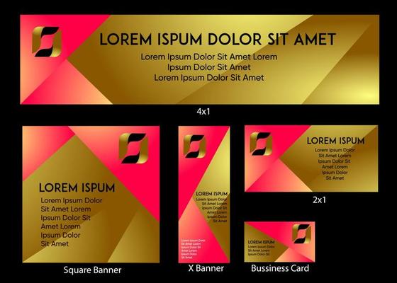 Pink and gold gradient company banner backdrop advertisement corporate set or pack