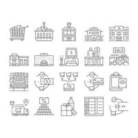 Purchases And Shopping Collection Icons Set Vector