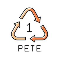 pete plastic product mark color icon vector illustration