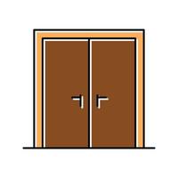 double wooden door color icon vector illustration