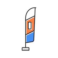 ilustración de vector de icono de color de exposición de bandera de playa