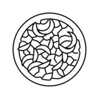 Ilustración de vector de icono de línea de plato de repollo de ensalada