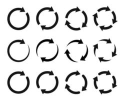 Set of circle arrows vector. Rotate arrow and spinning loading symbol vector