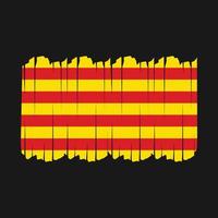 pinceladas de la bandera de cataluña vector