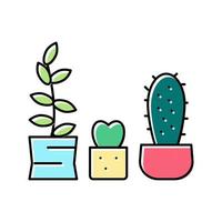 ilustración de vector de icono de color de planta de casa de cactus