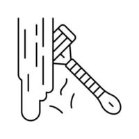 shave with razor line icon vector illustration