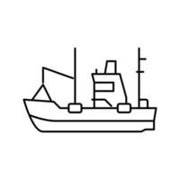 fishing boat line icon vector illustration