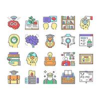 Knowledge And Mind Intelligence Icons Set Vector