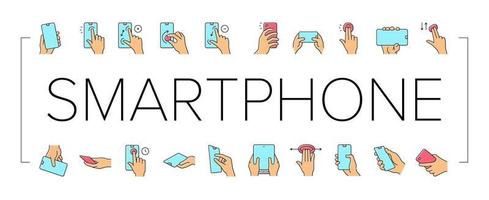 Smartphone Gesture Collection Icons Set Vector