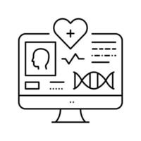 telehealth researching line icon vector illustration