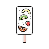 Ilustración de vector de icono de color de helado de fruta