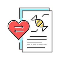 dna research for heart transplant color icon vector illustration