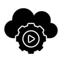 Editable design icon of cloud video setting vector
