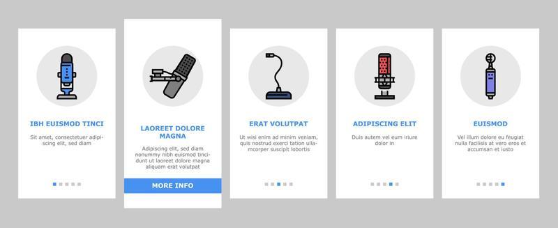 mic microphone voice podcast onboarding icons set vector