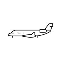 private jet airplane aircraft line icon vector illustration