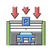 Ilustración de vector de icono de color de estacionamiento de cierre de puerta