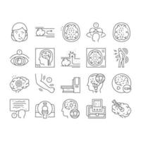 Stroke Health Problem Collection Icons Set Vector