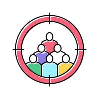 targeting advertise and crowdsoursing color icon vector illustration