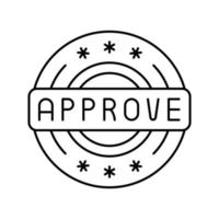 quality approve line icon vector illustration