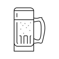 icono de línea de vidrio de cerveza de trigo ilustración vectorial vector