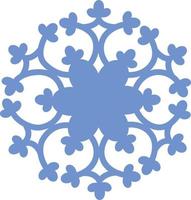 Beautiful blue snowflake. A snowflake of complex shape. A symbol of winter and new year. Vector illustration isolated on a white background