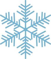 Beautiful blue snowflake. A snowflake of complex shape. A symbol of winter and new year. Vector illustration isolated on a white background
