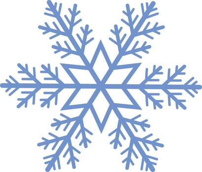 Beautiful blue snowflake. A snowflake of complex shape. A symbol of winter and new year. Vector illustration isolated on a white background