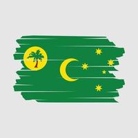 vector de pincel de bandera de islas cocos