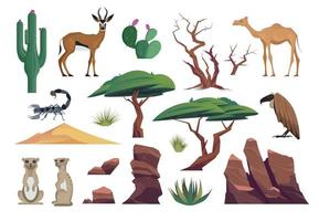 conjunto de iconos de animales del desierto vector