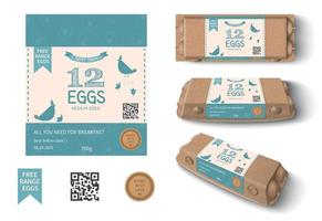 Realistic Eggs Package Mockup vector